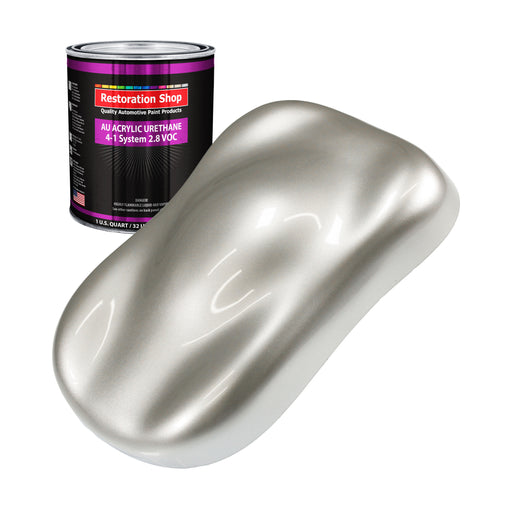 Sterling Silver Metallic Acrylic Urethane Auto Paint - Quart Paint Color Only - Professional Single Stage Gloss Automotive Car Truck Coating, 2.8 VOC