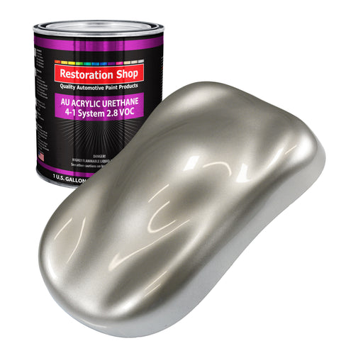 Pewter Silver Metallic Acrylic Urethane Auto Paint - Gallon Paint Color Only - Professional Single Stage Gloss Automotive Car Truck Coating, 2.8 VOC