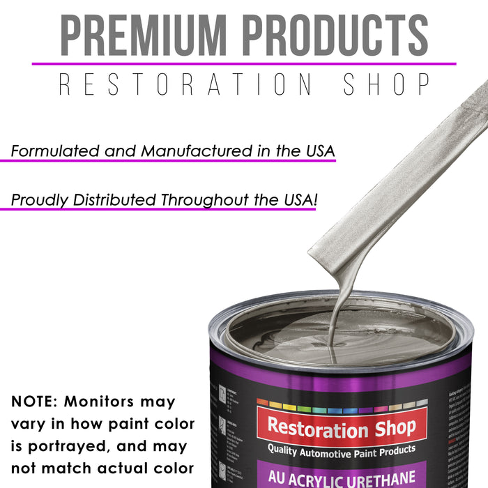 Pewter Silver Metallic Acrylic Urethane Auto Paint - Complete Quart Paint Kit - Professional Single Stage Automotive Car Coating 4:1 Mix Ratio 2.8 VOC