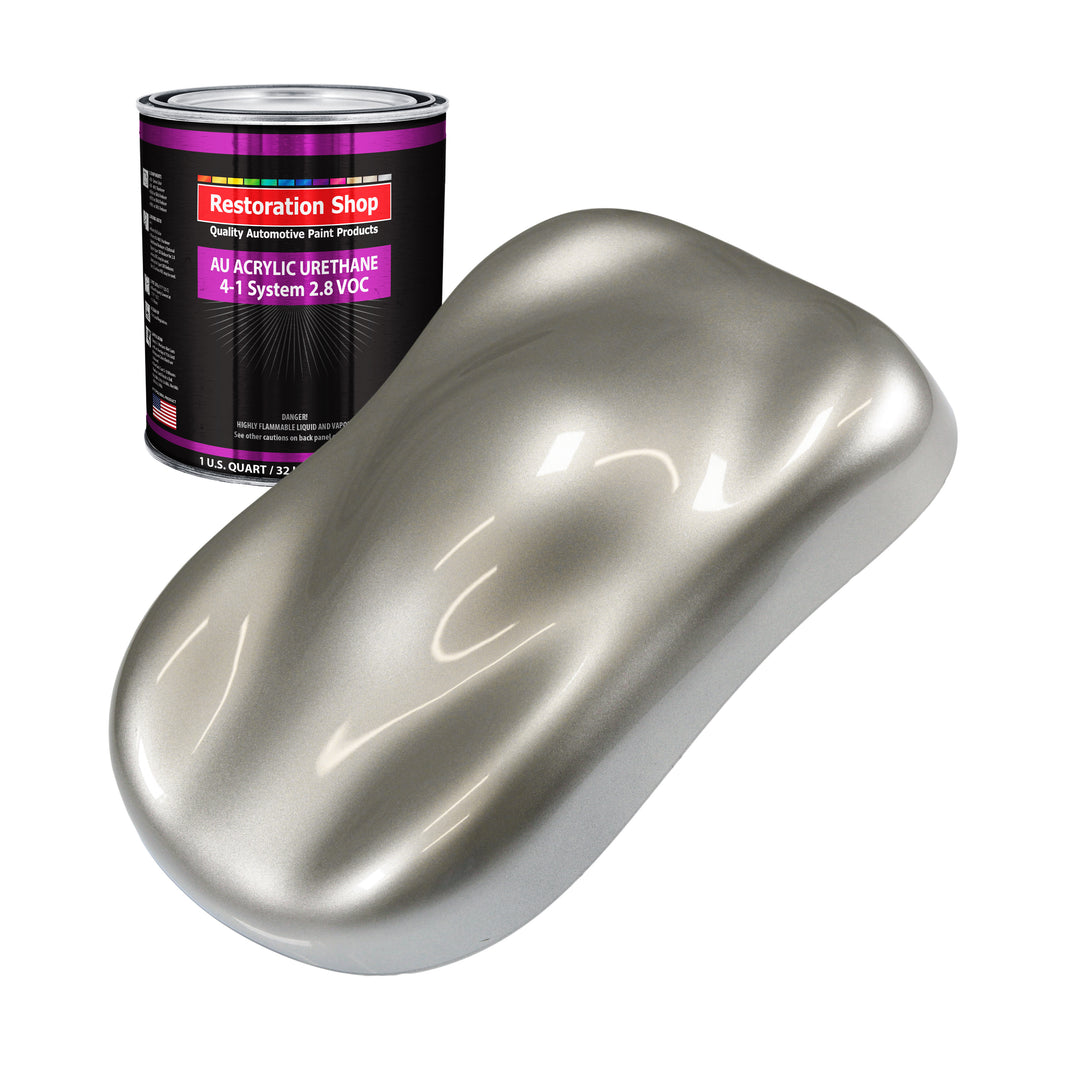 Pewter Silver Metallic Acrylic Urethane Auto Paint - Quart Paint Color Only - Professional Single Stage Gloss Automotive Car Truck Coating 2.8 VOC