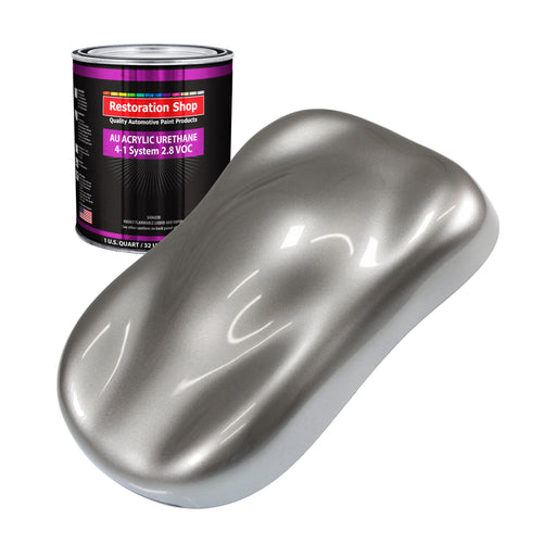 Titanium Gray Metallic Acrylic Urethane Auto Paint - Quart Paint Color Only - Professional Single Stage Gloss Automotive Car Truck Coating 2.8 VOC