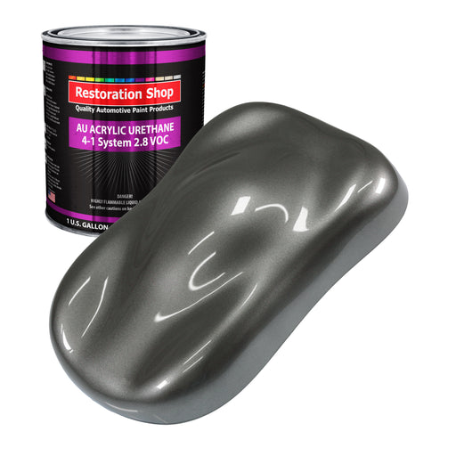 Dark Charcoal Metallic Acrylic Urethane Auto Paint - Gallon Paint Color Only - Professional Single Stage Gloss Automotive Car Truck Coating, 2.8 VOC