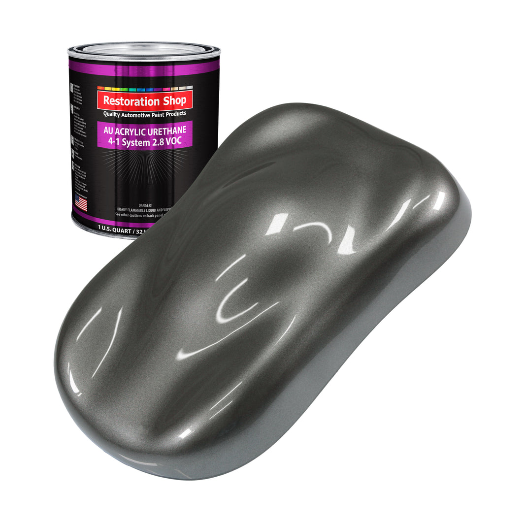 Dark Charcoal Metallic Acrylic Urethane Auto Paint - Quart Paint Color Only - Professional Single Stage Gloss Automotive Car Truck Coating 2.8 VOC