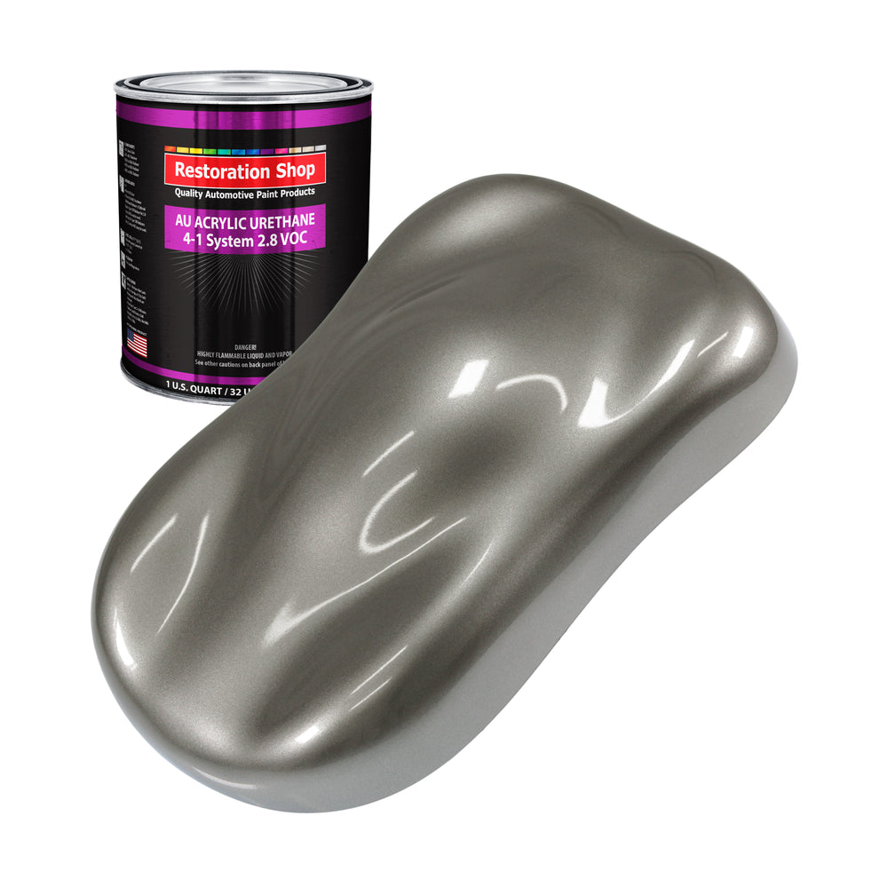 Graphite Gray Metallic Acrylic Urethane Auto Paint - Quart Paint Color Only - Professional Single Stage Gloss Automotive Car Truck Coating 2.8 VOC