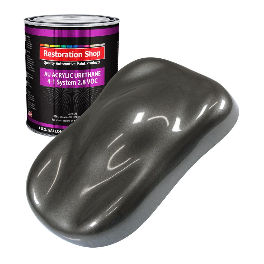 Anthracite Gray Metallic Acrylic Urethane Auto Paint - Gallon Paint Color Only - Professional Single Stage Gloss Automotive Car Truck Coating, 2.8 VOC