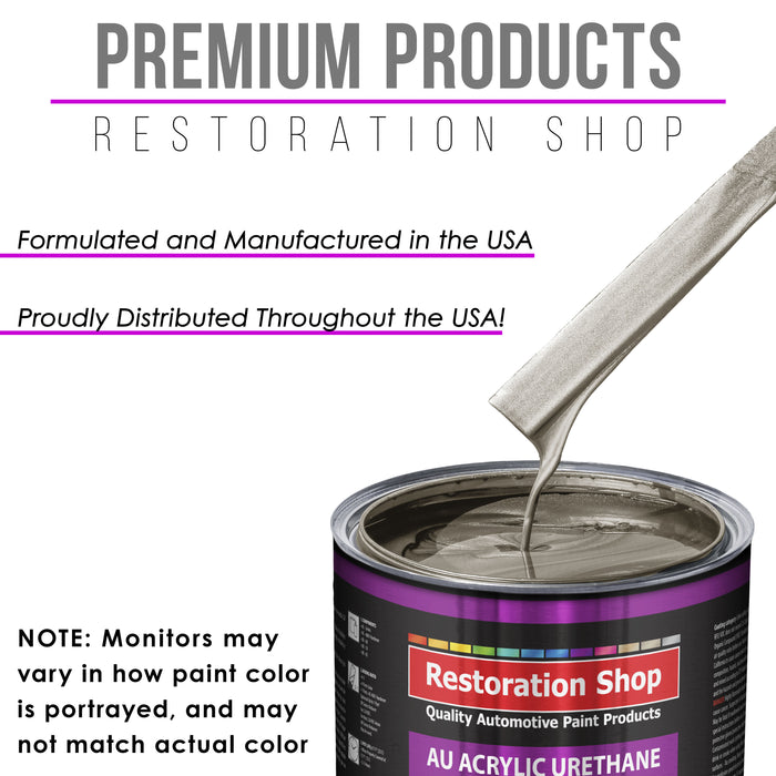 Warm Gray Metallic Acrylic Urethane Auto Paint - Complete Gallon Paint Kit - Professional Single Stage Automotive Car Coating, 4:1 Mix Ratio 2.8 VOC