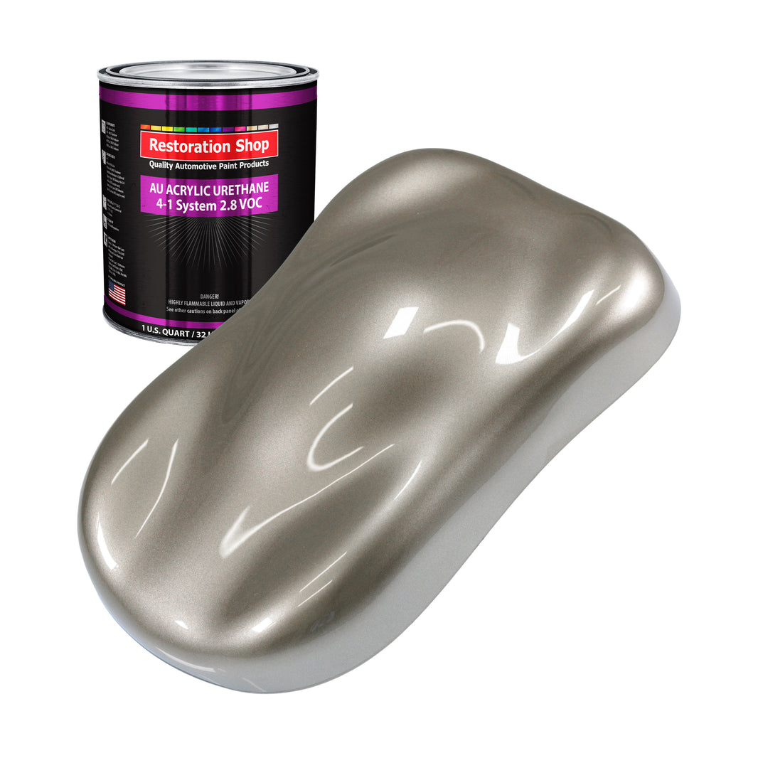 Warm Gray Metallic Acrylic Urethane Auto Paint - Quart Paint Color Only - Professional Single Stage High Gloss Automotive, Car, Truck Coating, 2.8 VOC