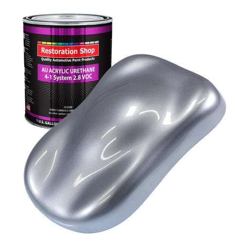 Cool Gray Metallic Acrylic Urethane Auto Paint - Gallon Paint Color Only - Professional Single Stage High Gloss Automotive Car Truck Coating, 2.8 VOC