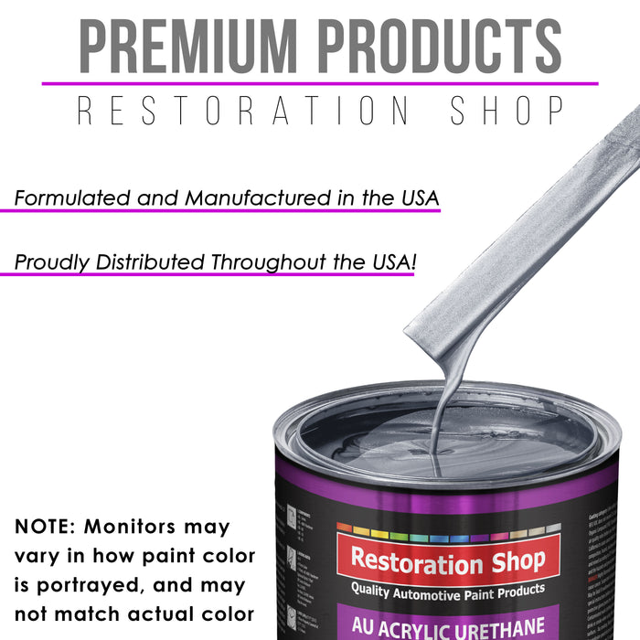 Cool Gray Metallic Acrylic Urethane Auto Paint - Complete Gallon Paint Kit - Professional Single Stage Automotive Car Coating, 4:1 Mix Ratio 2.8 VOC