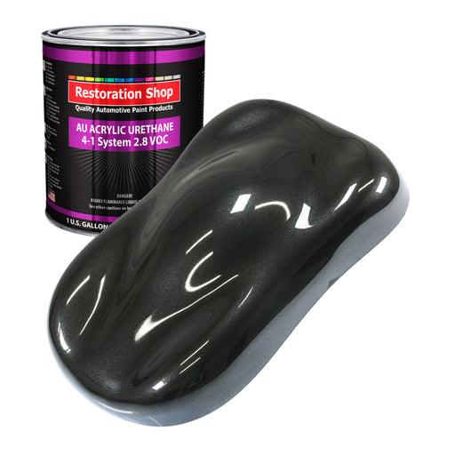 Black Metallic Acrylic Urethane Auto Paint - Gallon Paint Color Only - Professional Single Stage High Gloss Automotive, Car, Truck Coating, 2.8 VOC