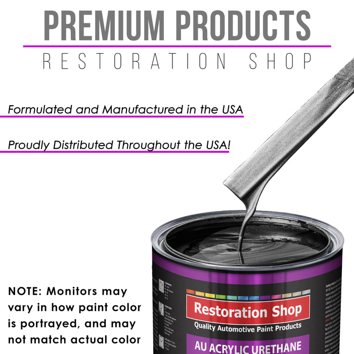 Black Metallic Acrylic Urethane Auto Paint - Complete Quart Paint Kit - Professional Single Stage Automotive Car Truck Coating, 4:1 Mix Ratio 2.8 VOC