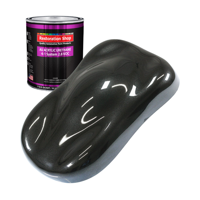 Black Metallic Acrylic Urethane Auto Paint - Quart Paint Color Only - Professional Single Stage High Gloss Automotive, Car, Truck Coating, 2.8 VOC