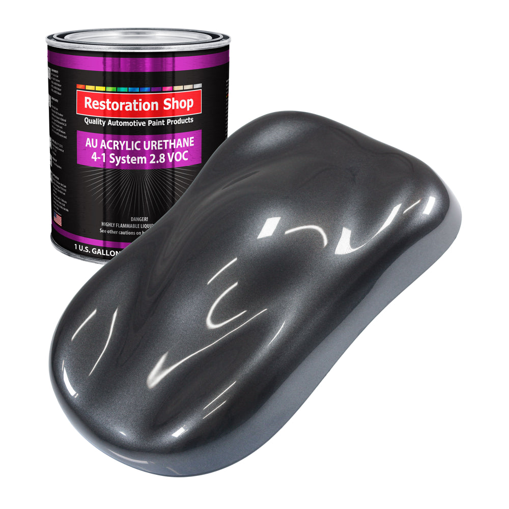 Gunmetal Grey Metallic Acrylic Urethane Auto Paint - Gallon Paint Color Only - Professional Single Stage Gloss Automotive Car Truck Coating, 2.8 VOC