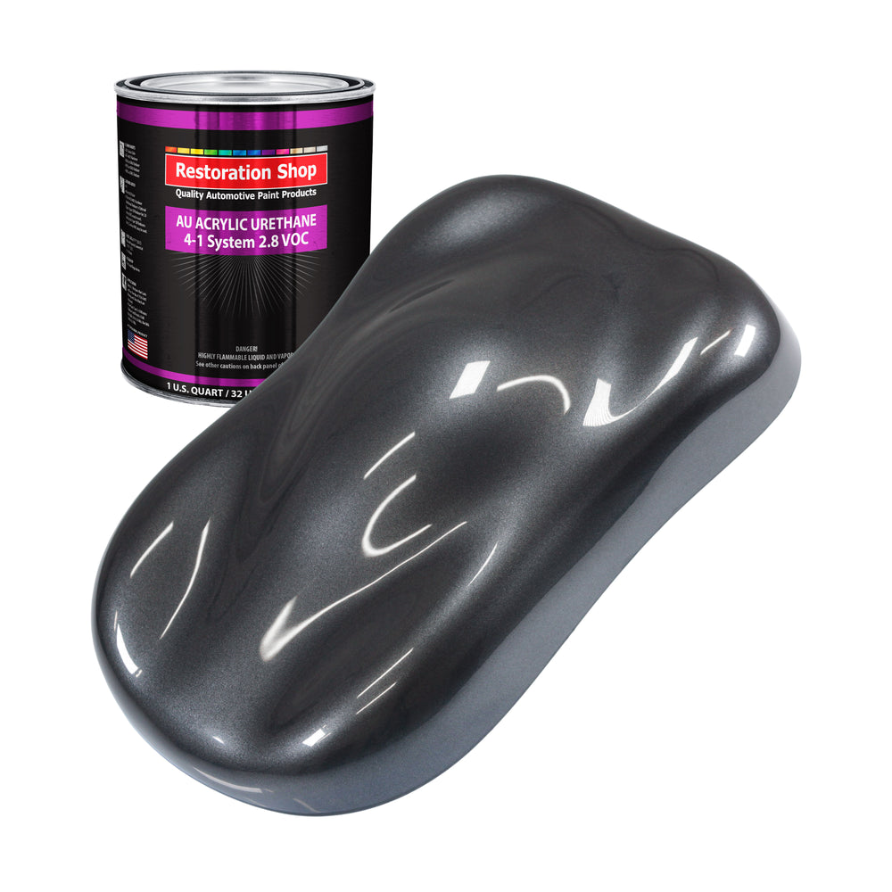 Gunmetal Grey Metallic Acrylic Urethane Auto Paint - Quart Paint Color Only - Professional Single Stage Gloss Automotive Car Truck Coating 2.8 VOC