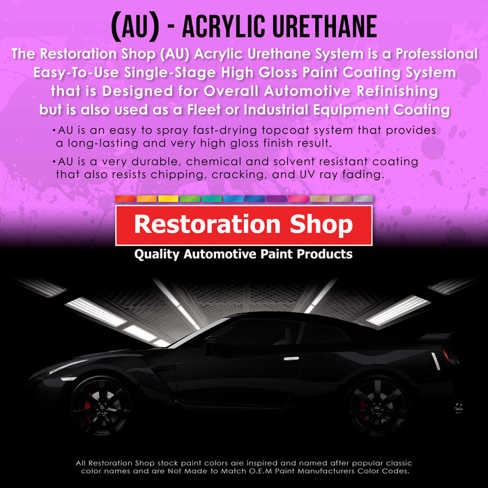 Black Sparkle Metallic Acrylic Urethane Auto Paint - Complete Quart Paint Kit - Professional Single Stage Automotive Car Coating 4:1 Mix Ratio 2.8 VOC