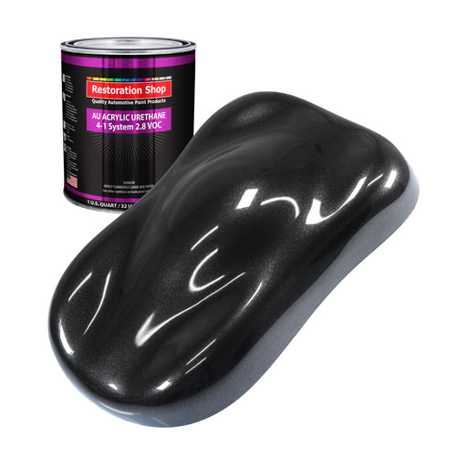 Black Sparkle Metallic Acrylic Urethane Auto Paint - Quart Paint Color Only - Professional Single Stage Gloss Automotive Car Truck Coating 2.8 VOC