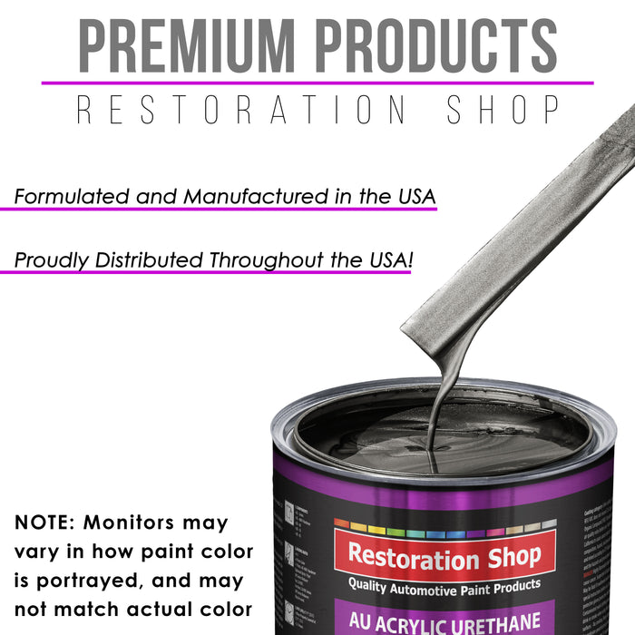Meteor Gray Metallic Acrylic Urethane Auto Paint - Quart Paint Color Only - Professional Single Stage High Gloss Automotive Car Truck Coating, 2.8 VOC