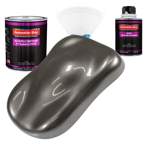 Tunnel Ram Gray Metallic Acrylic Urethane Auto Paint (Complete Quart Paint Kit) Professional Single Stage Automotive Car Coating 4:1 Mix Ratio 2.8 VOC