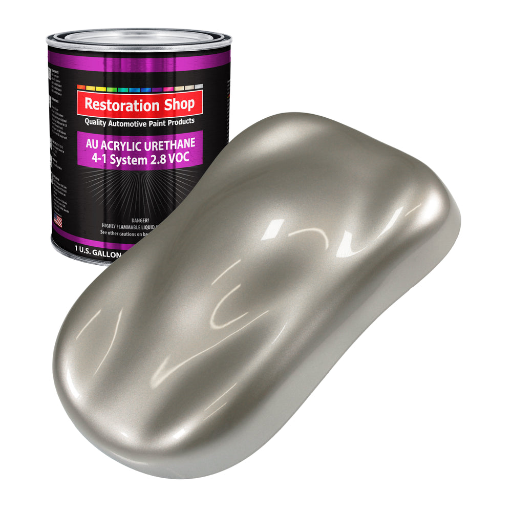 Bright Silver Metallic Acrylic Urethane Auto Paint - Gallon Paint Color Only - Professional Single Stage Gloss Automotive Car Truck Coating, 2.8 VOC