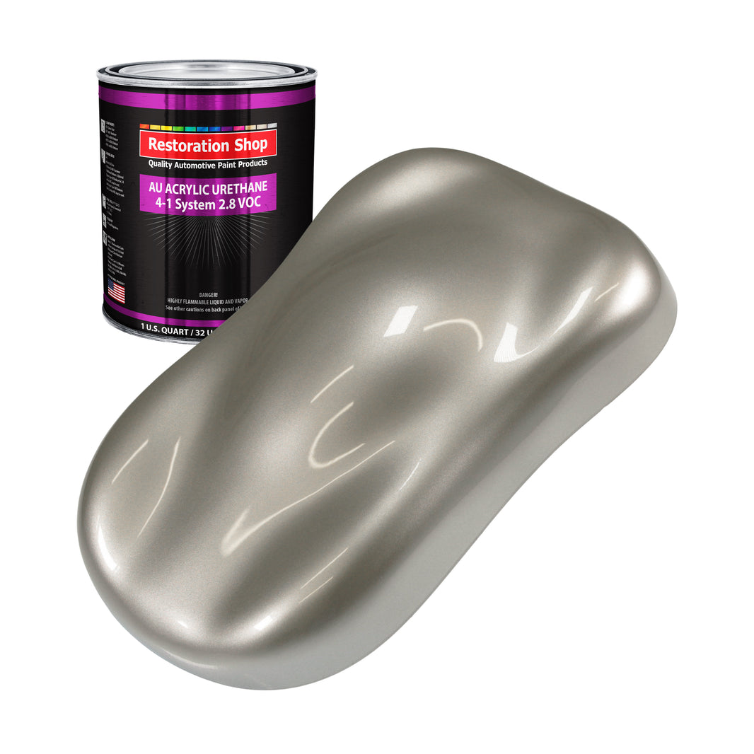 Bright Silver Metallic Acrylic Urethane Auto Paint - Quart Paint Color Only - Professional Single Stage Gloss Automotive Car Truck Coating 2.8 VOC