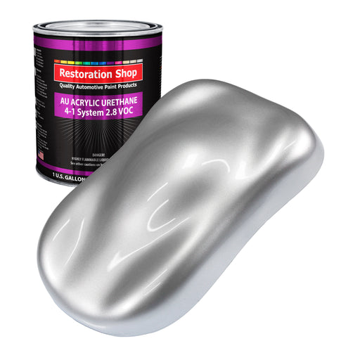 Iridium Silver Metallic Acrylic Urethane Auto Paint - Gallon Paint Color Only - Professional Single Stage Gloss Automotive Car Truck Coating, 2.8 VOC