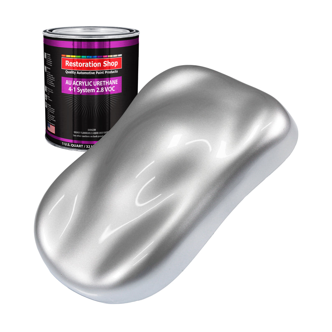 Iridium Silver Metallic Acrylic Urethane Auto Paint - Quart Paint Color Only - Professional Single Stage Gloss Automotive Car Truck Coating, 2.8 VOC