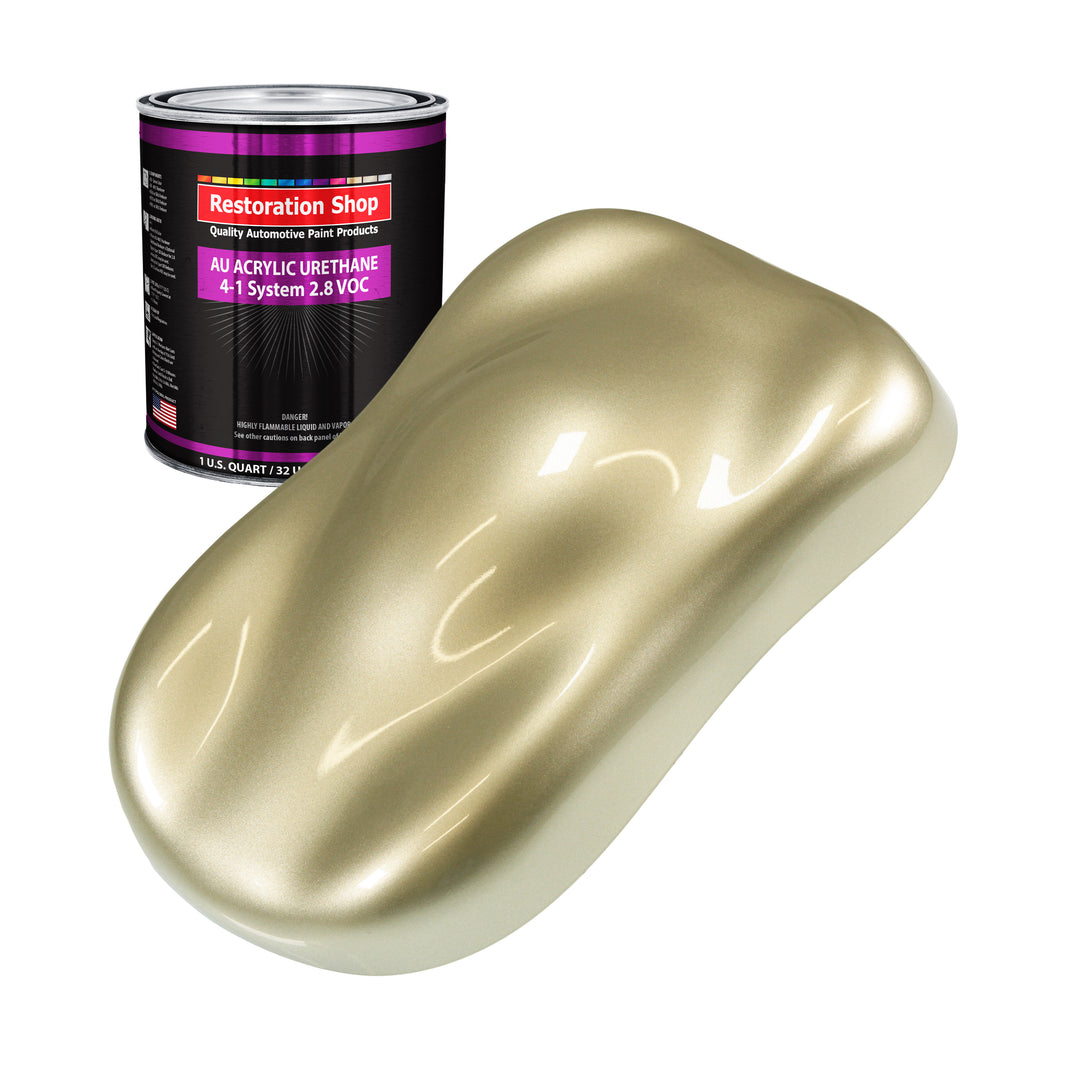 Antique Gold Metallic Acrylic Urethane Auto Paint - Quart Paint Color Only - Professional Single Stage High Gloss Automotive Car Truck Coating 2.8 VOC