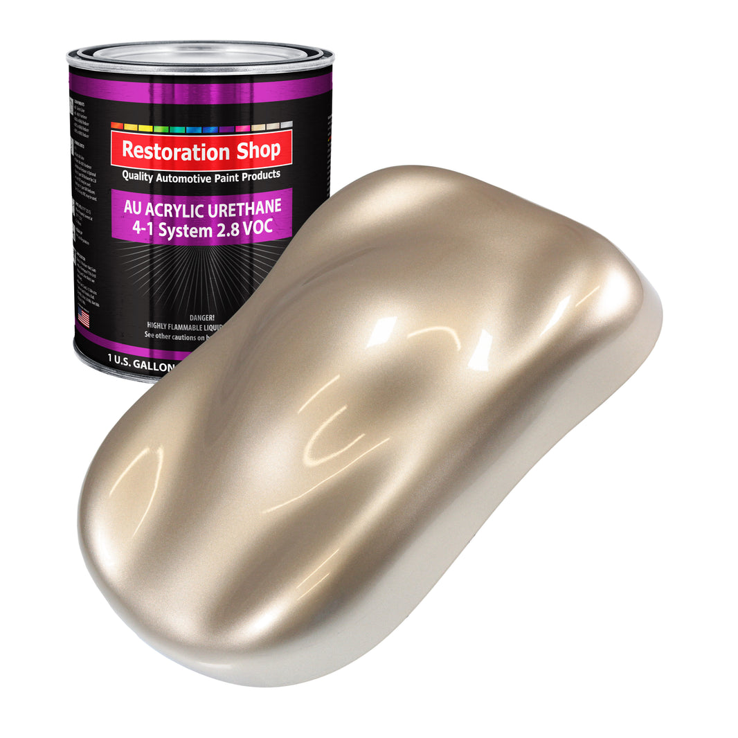 Cashmere Gold Metallic Acrylic Urethane Auto Paint - Gallon Paint Color Only - Professional Single Stage Gloss Automotive Car Truck Coating, 2.8 VOC