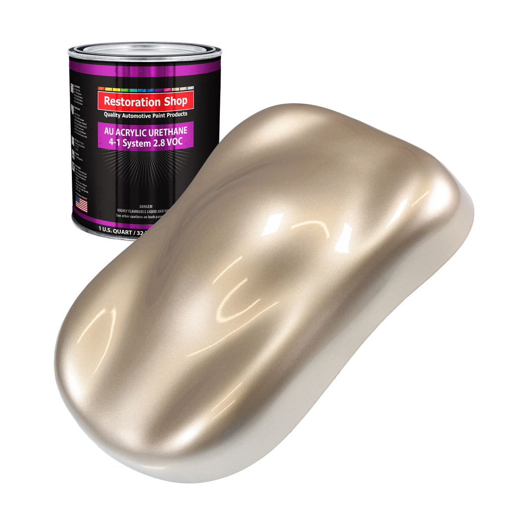 Cashmere Gold Metallic Acrylic Urethane Auto Paint - Quart Paint Color Only - Professional Single Stage Gloss Automotive Car Truck Coating 2.8 VOC