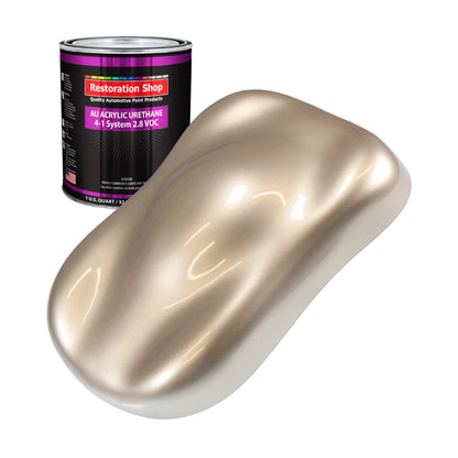 Cashmere Gold Metallic Acrylic Urethane Auto Paint - Quart Paint Color Only - Professional Single Stage Gloss Automotive Car Truck Coating 2.8 VOC