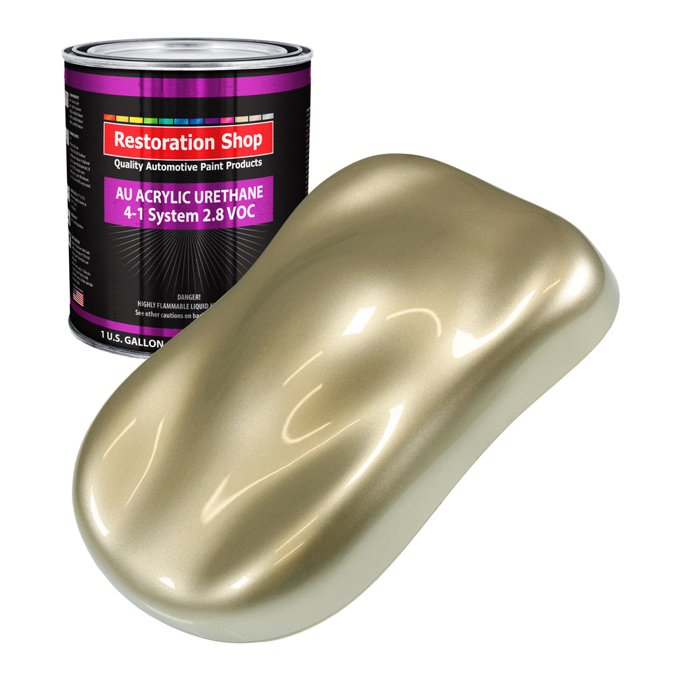 Champagne Gold Metallic Acrylic Urethane Auto Paint - Gallon Paint Color Only - Professional Single Stage Gloss Automotive Car Truck Coating, 2.8 VOC