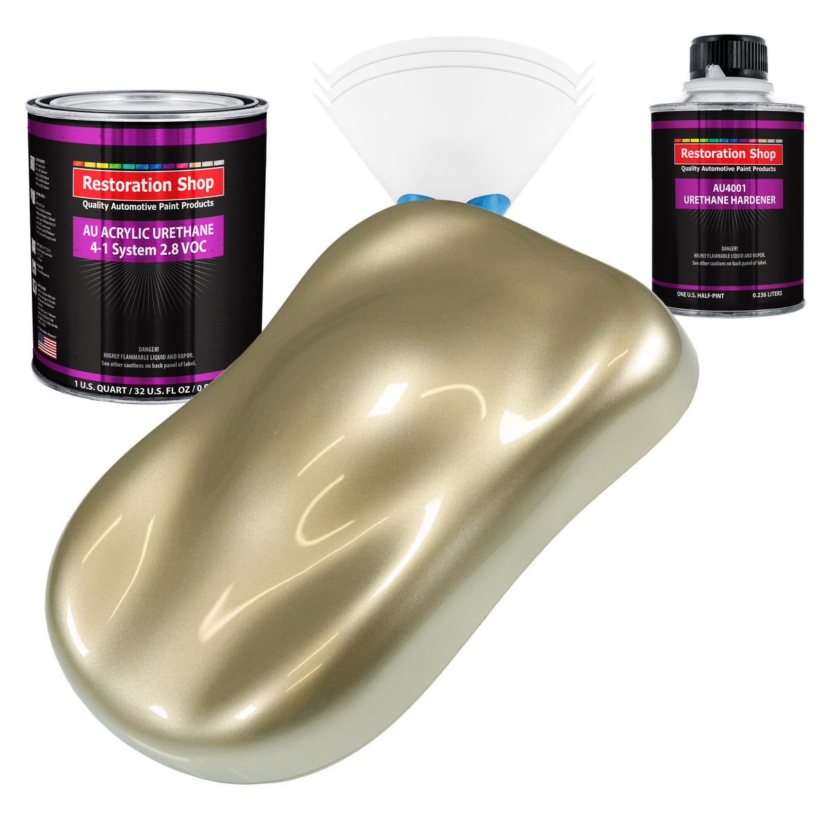Champagne Gold Metallic Acrylic Urethane 1-Quart Kit — TCP Global