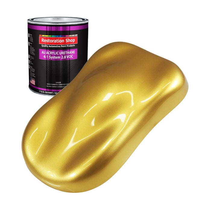 Anniversary Gold Metallic Acrylic Urethane Auto Paint - Quart Paint Color Only - Professional Single Stage Gloss Automotive Car Truck Coating, 2.8 VOC