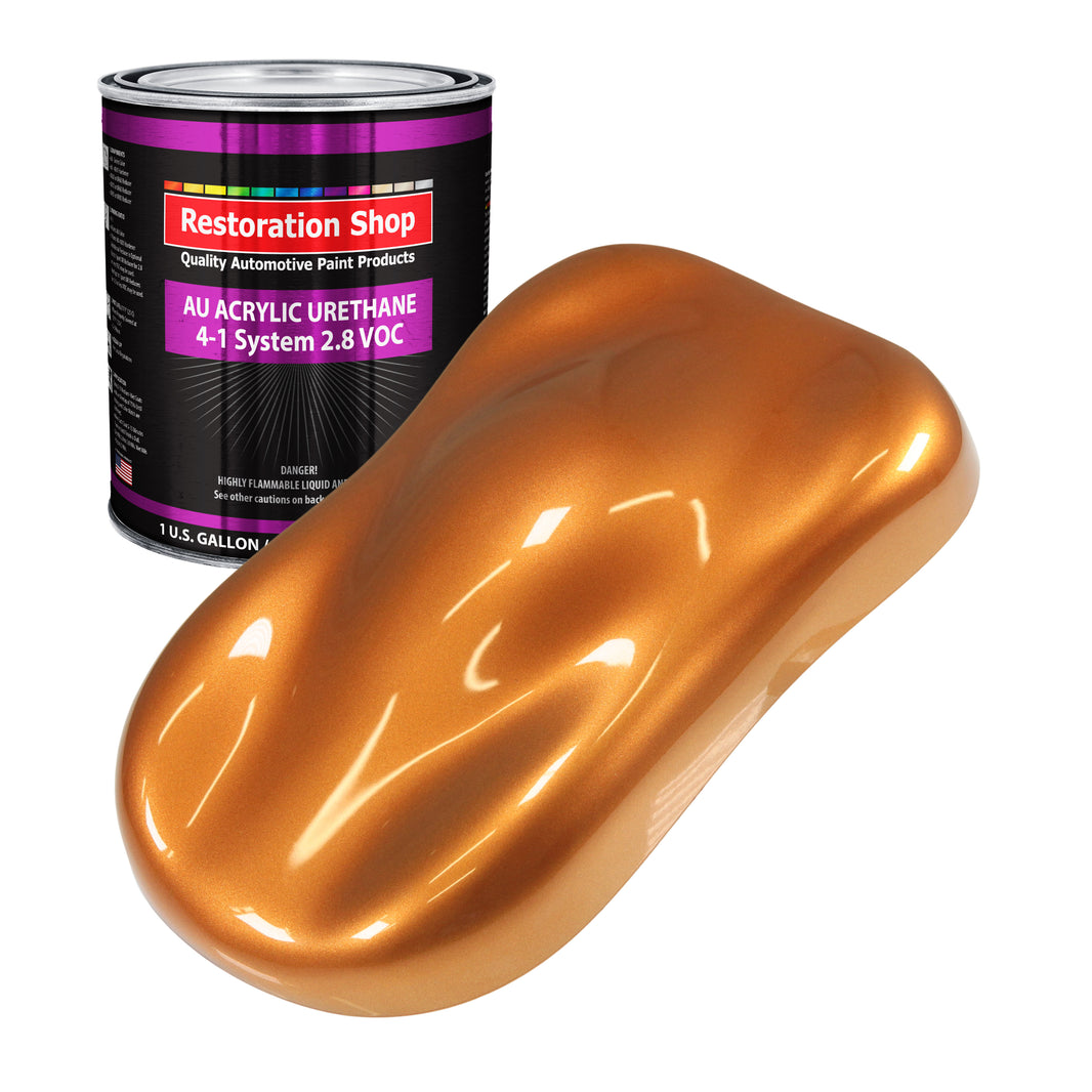 Sunburst Orange Metallic Acrylic Urethane Auto Paint - Gallon Paint Color Only - Professional Single Stage Gloss Automotive Car Truck Coating, 2.8 VOC