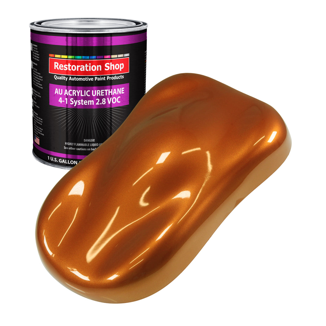 Atomic Orange Pearl Acrylic Urethane Auto Paint - Gallon Paint Color Only - Professional Single Stage High Gloss Automotive Car Truck Coating, 2.8 VOC