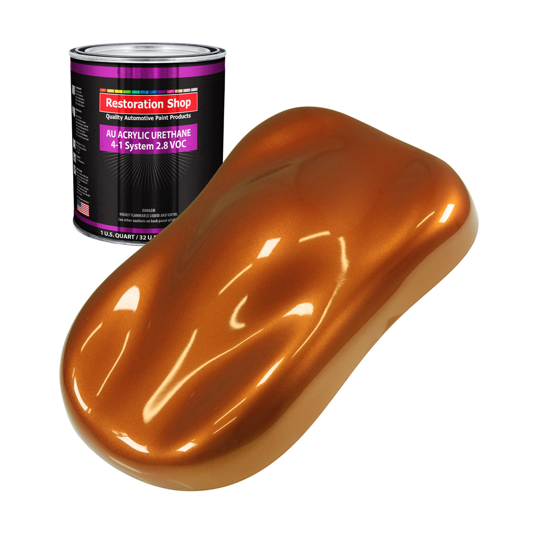 Atomic Orange Pearl Acrylic Urethane Auto Paint - Quart Paint Color Only - Professional Single Stage High Gloss Automotive Car Truck Coating, 2.8 VOC