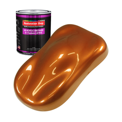 Atomic Orange Pearl Acrylic Urethane Auto Paint - Quart Paint Color Only - Professional Single Stage High Gloss Automotive Car Truck Coating, 2.8 VOC