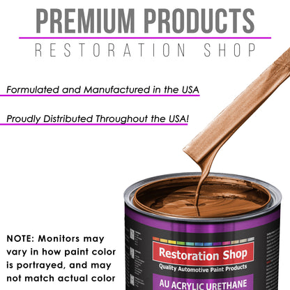 Malibu Sunset Orange Metallic Acrylic Urethane Auto Paint - Complete Gallon Paint Kit - Pro Single Stage Automotive Car Coating, 4:1 Mix Ratio 2.8 VOC