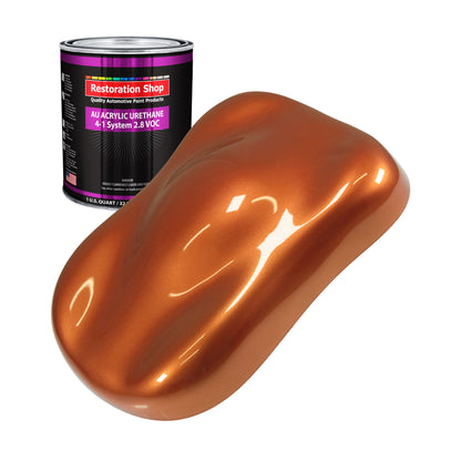 Malibu Sunset Orange Metallic Acrylic Urethane Auto Paint - Quart Paint Color Only - Professional Single Stage Automotive Car Truck Coating, 2.8 VOC