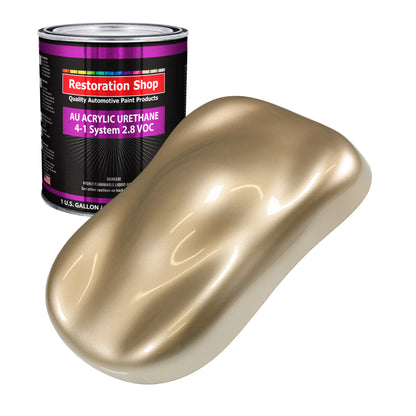 Driftwood Beige Metallic Acrylic Urethane Auto Paint - Gallon Paint Color Only - Professional Single Stage Gloss Automotive Car Truck Coating, 2.8 VOC