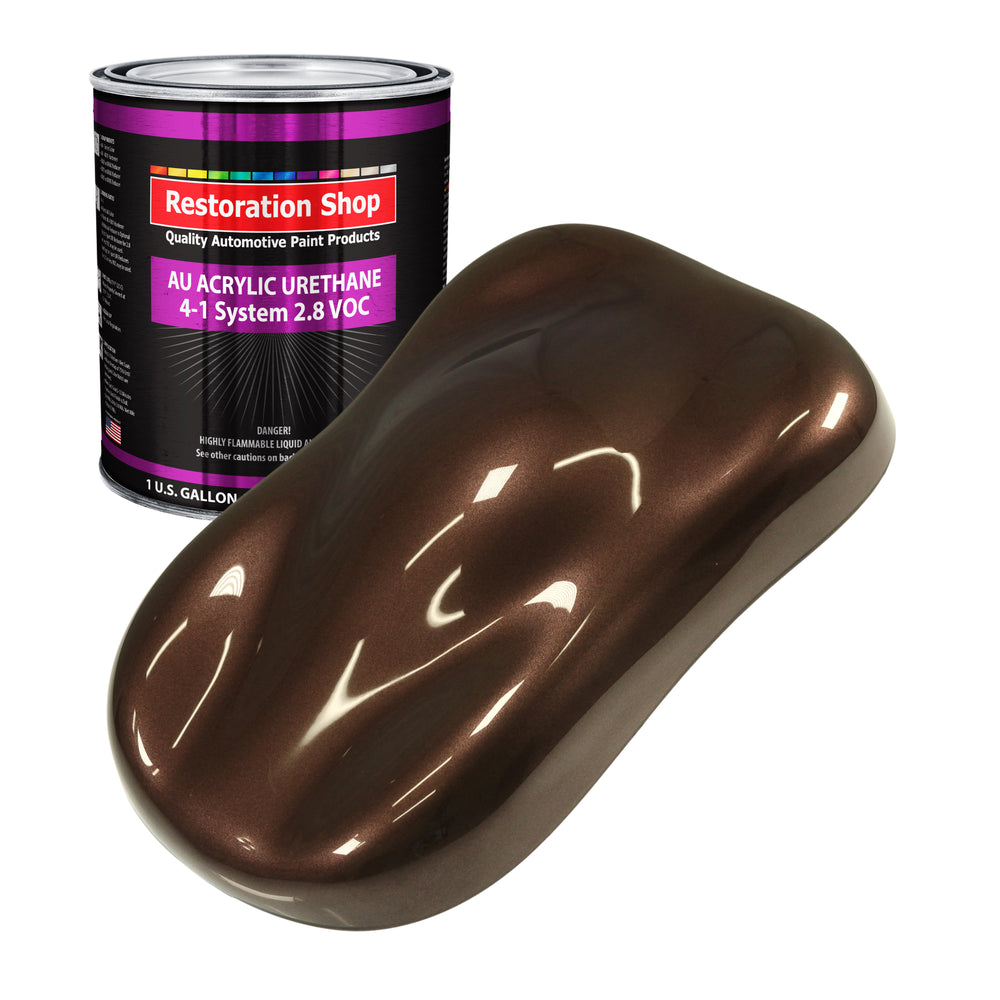 Mahogany Brown Metallic Acrylic Urethane Auto Paint - Gallon Paint Color Only - Professional Single Stage Gloss Automotive Car Truck Coating, 2.8 VOC