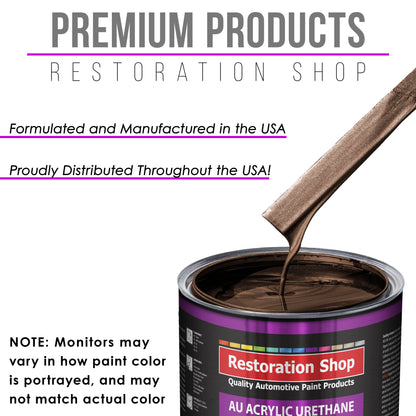 Mahogany Brown Metallic Acrylic Urethane Auto Paint - Quart Paint Color Only - Professional Single Stage Gloss Automotive Car Truck Coating, 2.8 VOC