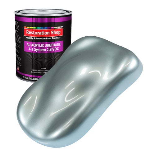 Silver Blue Metallic Acrylic Urethane Auto Paint - Gallon Paint Color Only - Professional Single Stage High Gloss Automotive Car Truck Coating 2.8 VOC
