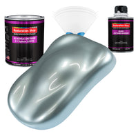 Silver Blue Metallic Acrylic Urethane Auto Paint - Complete Quart Paint Kit - Professional Single Stage Automotive Car Coating, 4:1 Mix Ratio 2.8 VOC