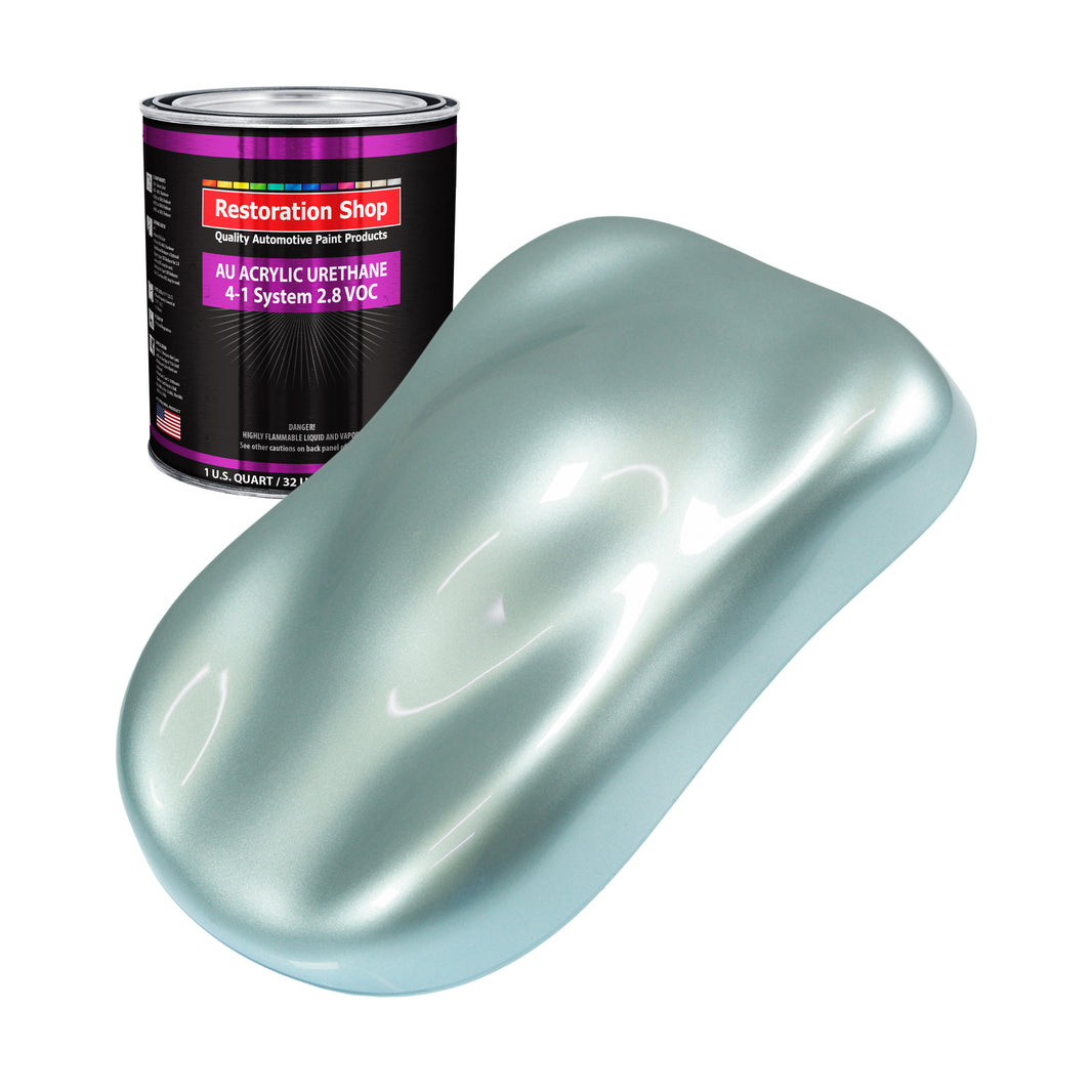 Frost Blue Metallic Acrylic Urethane Auto Paint - Quart Paint Color Only - Professional Single Stage High Gloss Automotive Car Truck Coating, 2.8 VOC