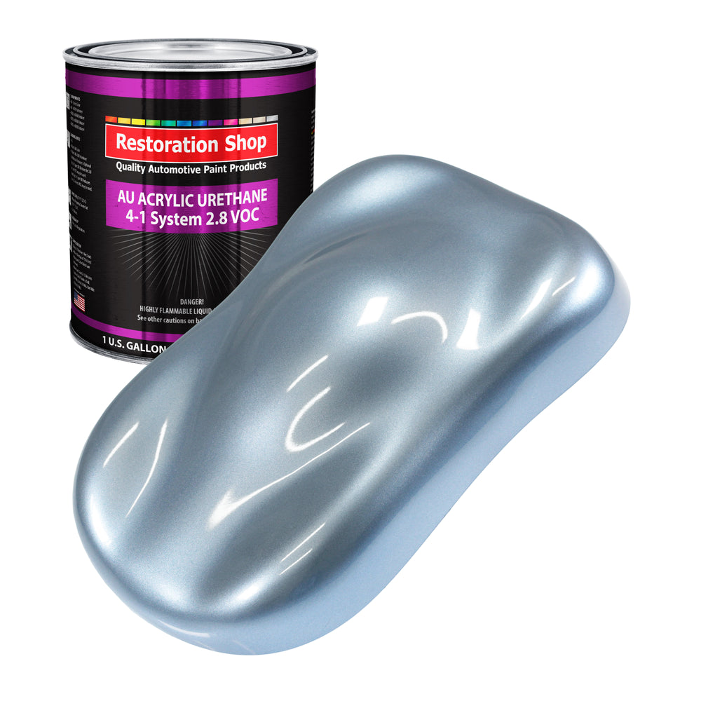 Glacier Blue Metallic Acrylic Urethane Auto Paint - Gallon Paint Color Only - Professional Single Stage Gloss Automotive Car Truck Coating 2.8 VOC