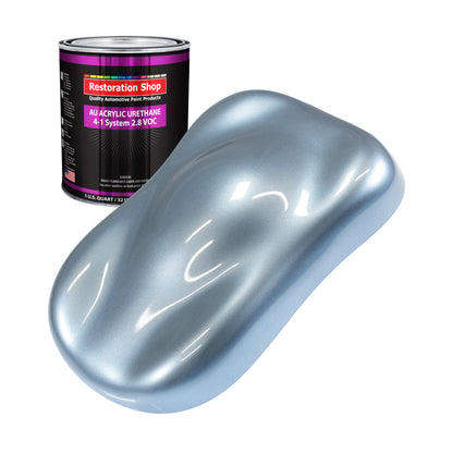 Glacier Blue Metallic Acrylic Urethane Auto Paint - Quart Paint Color Only - Professional Single Stage High Gloss Automotive Car Truck Coating 2.8 VOC