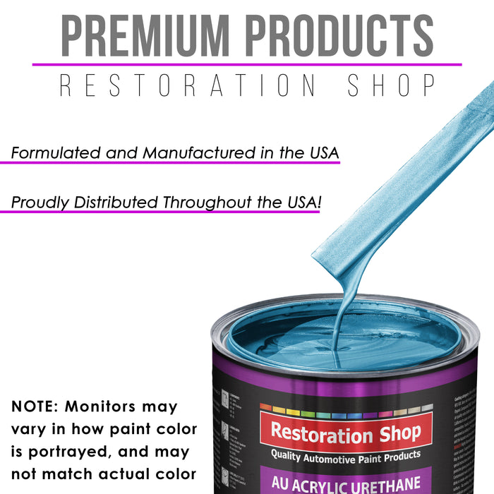 Electric Blue Metallic Acrylic Urethane Auto Paint - Gallon Paint Color Only - Professional Single Stage Gloss Automotive Car Truck Coating, 2.8 VOC