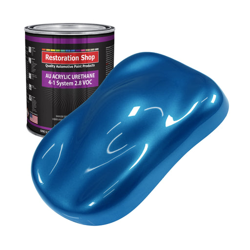 Viper Blue Metallic Acrylic Urethane Auto Paint - Gallon Paint Color Only - Professional Single Stage High Gloss Automotive Car Truck Coating, 2.8 VOC