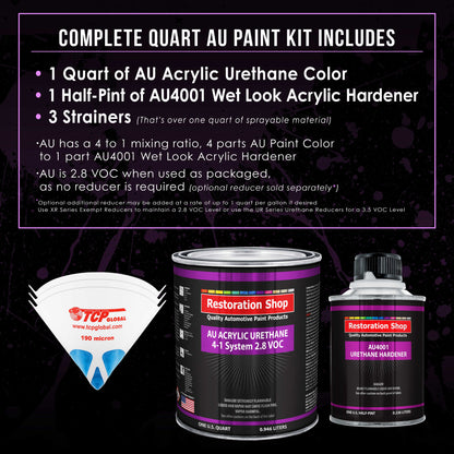 Viper Blue Metallic Acrylic Urethane Auto Paint - Complete Quart Paint Kit - Professional Single Stage Automotive Car Coating, 4:1 Mix Ratio 2.8 VOC